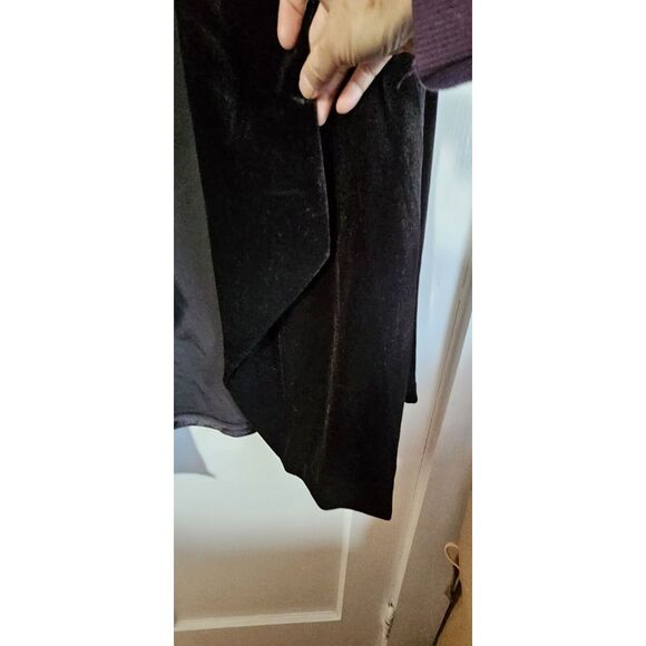 NWT Tahari Velvet Cardigan Drapey waterfall collar open front black lined Sz 2X - Picture 4 of 10